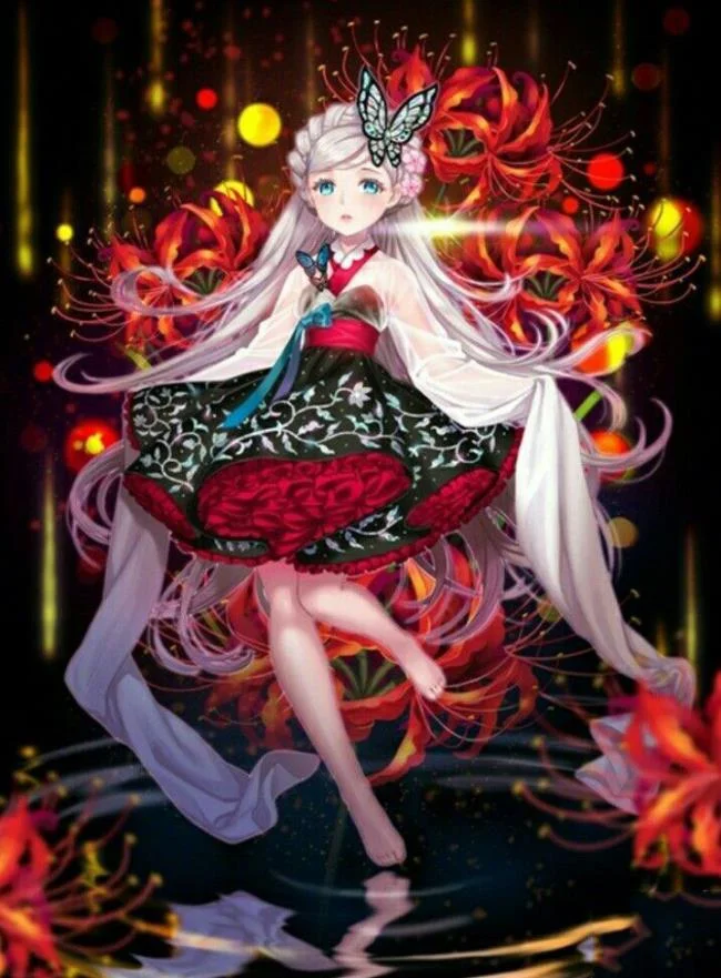 Penyusunan bunga humanoid anime yang paling indah