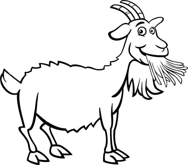 Koleksi gambar pewarna kambing lucu terbaik untuk kanak-kanak