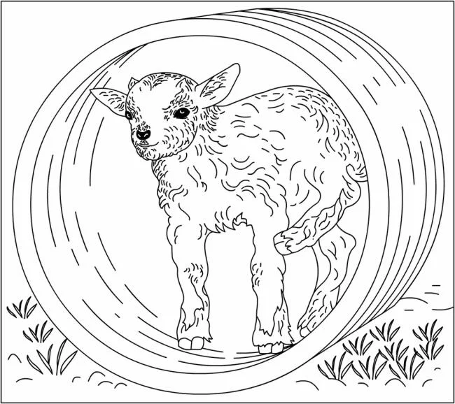 Koleksi gambar pewarna kambing lucu terbaik untuk kanak-kanak