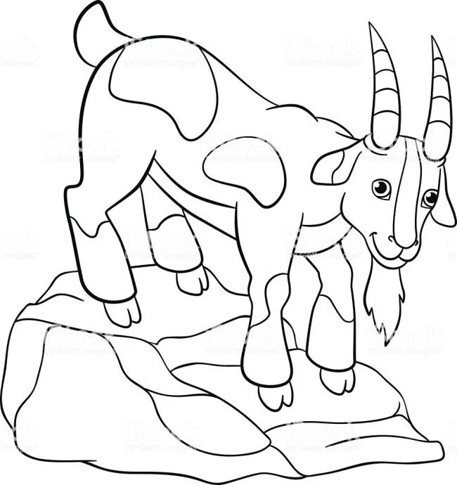 Koleksi gambar pewarna kambing lucu terbaik untuk kanak-kanak