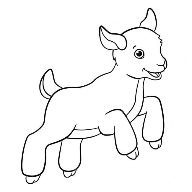 Koleksi gambar pewarna kambing lucu terbaik untuk kanak-kanak