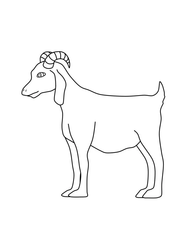 Koleksi gambar pewarna kambing lucu terbaik untuk kanak-kanak