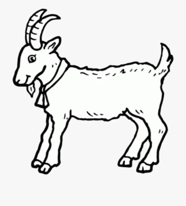 Koleksi gambar pewarna kambing lucu terbaik untuk kanak-kanak