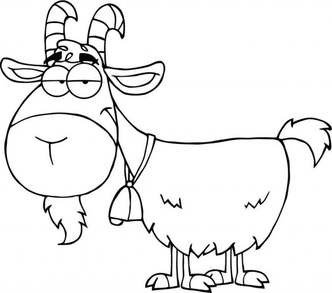 Koleksi gambar pewarna kambing lucu terbaik untuk kanak-kanak