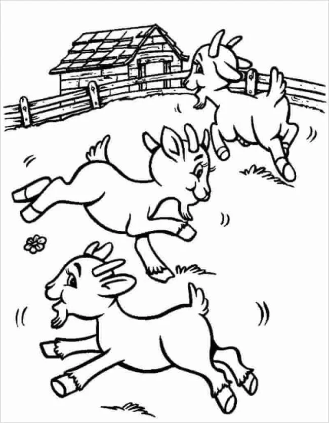Koleksi gambar pewarna kambing lucu terbaik untuk kanak-kanak