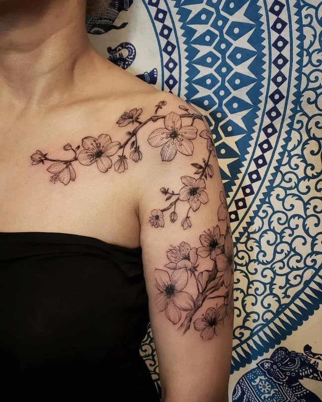 Colección de 50 muestras de tatuajes de sakura extremadamente hermosos y de calidad