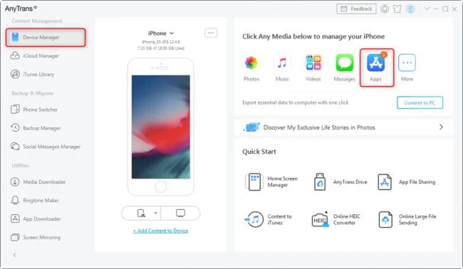 Manage Apps with AnyTrans
