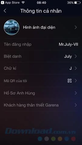 Replace Garena accounts avatar