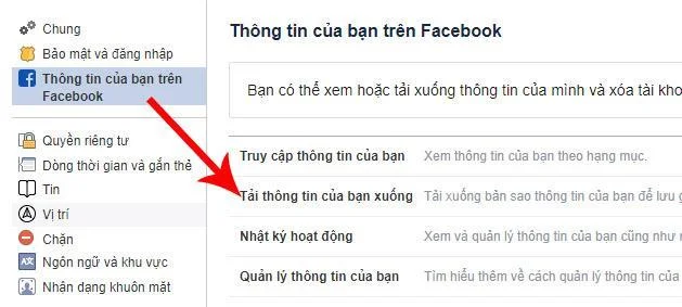 Download your information on Facebook