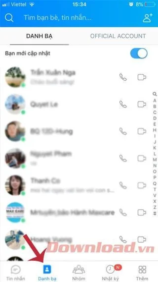 How to see your friends phone numbers on Zalo