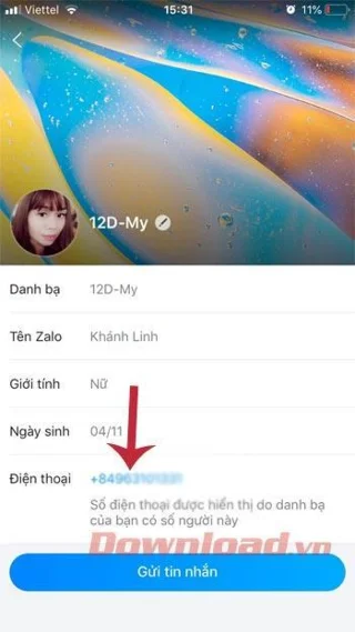 How to see your friends phone numbers on Zalo