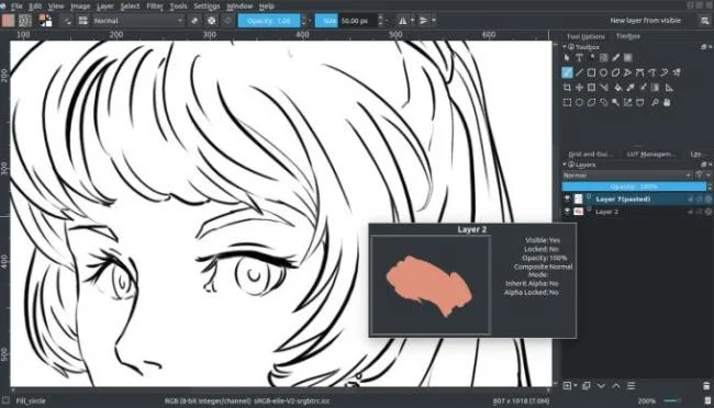 Anleitung zum Ausmalen von Bildern mit Krita
