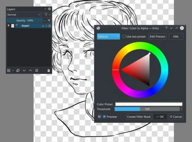 Anleitung zum Ausmalen von Bildern mit Krita