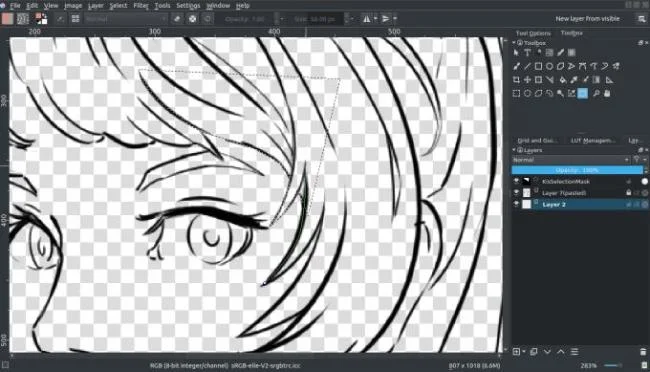 Anleitung zum Ausmalen von Bildern mit Krita