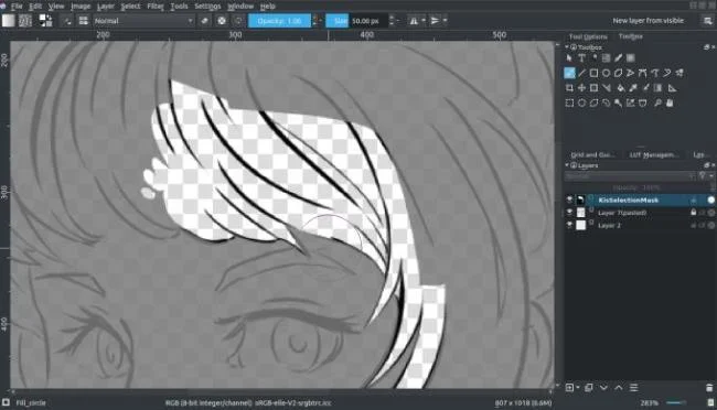 Anleitung zum Ausmalen von Bildern mit Krita