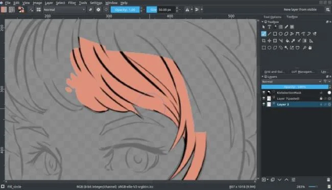 Anleitung zum Ausmalen von Bildern mit Krita