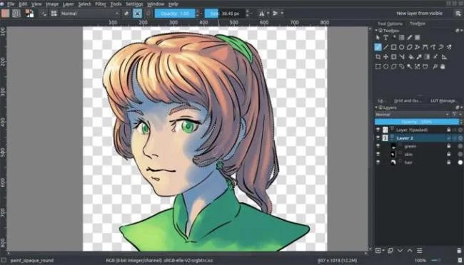 Anleitung zum Ausmalen von Bildern mit Krita