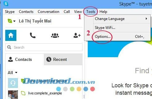 Anweisungen zum Ändern von Schriftarten in Skype