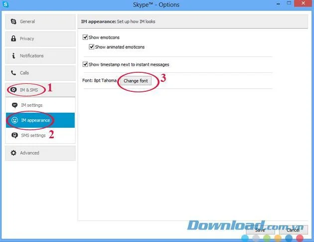 Anweisungen zum Ändern von Schriftarten in Skype