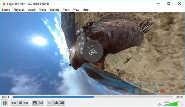 Anzeigen von 360-Grad-Fotos und -Videos mit VLC 360