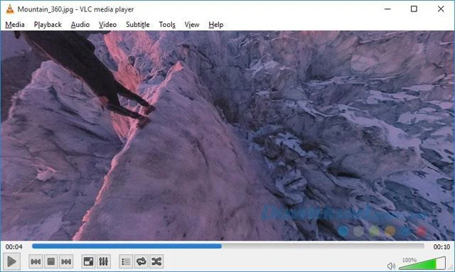 Anzeigen von 360-Grad-Fotos und -Videos mit VLC 360