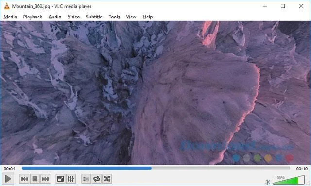 Anzeigen von 360-Grad-Fotos und -Videos mit VLC 360