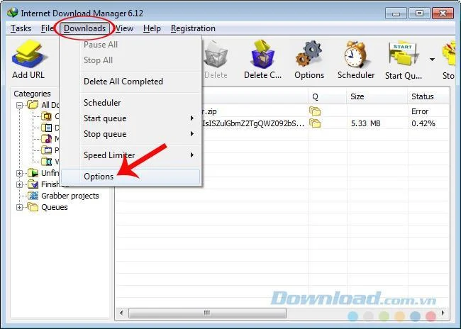 Forcer le navigateur à utiliser Internet Download Manager pour télécharger des données