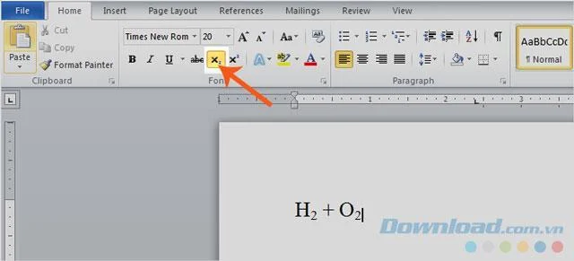 Instructions pour écrire des formules chimiques sur Microsoft Word