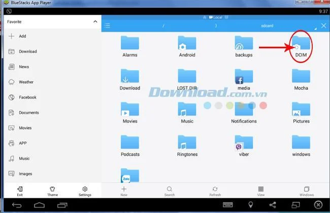 Come ottenere foto e dati da BlueStacks a un computer