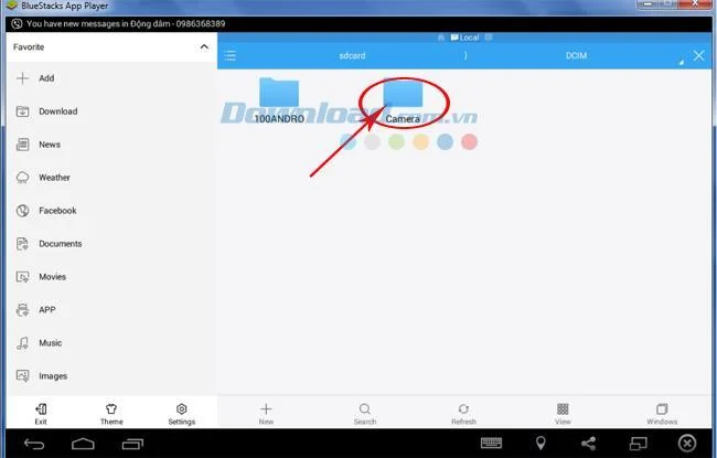 Come ottenere foto e dati da BlueStacks a un computer