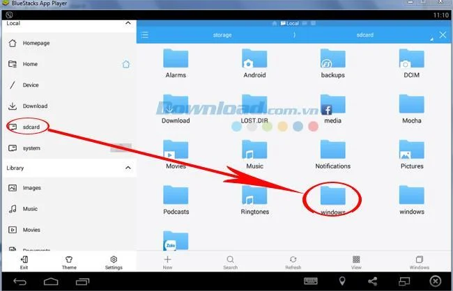 Come ottenere foto e dati da BlueStacks a un computer