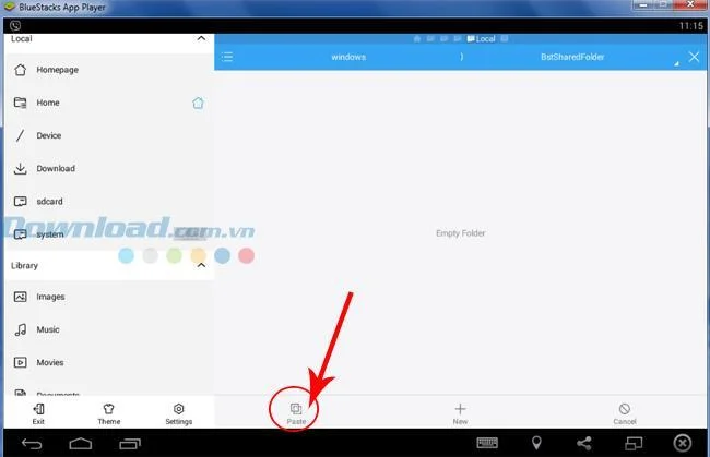 Come ottenere foto e dati da BlueStacks a un computer
