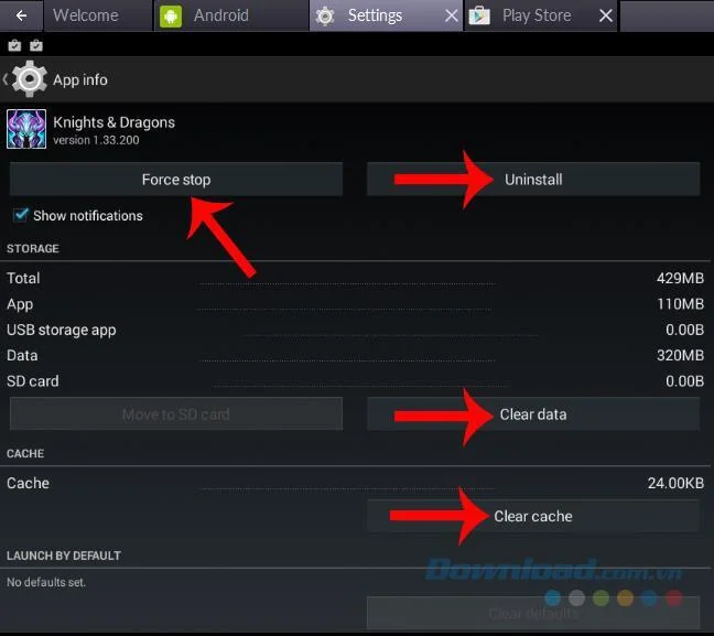Due modi per eliminare le app su BlueStacks