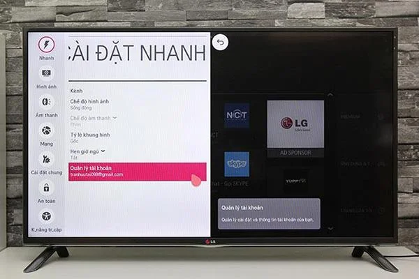 Istruzioni su come creare un account personale su smart TV LG