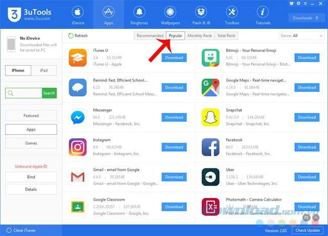Installa 3uTools sul computer