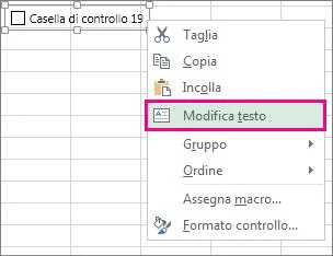 modificare il testo di un controllo di modulo