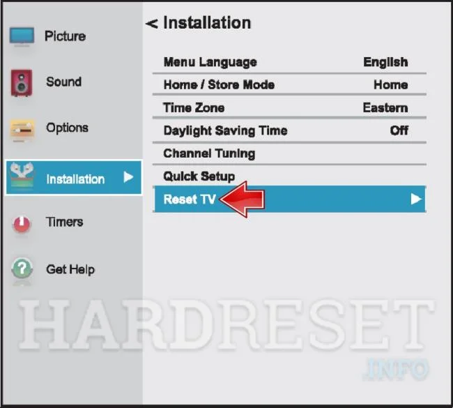 TOSHIBA 40L5435DG Reset TV