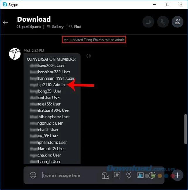 Come aggiungere un amministratore a un gruppo di chat di Skype