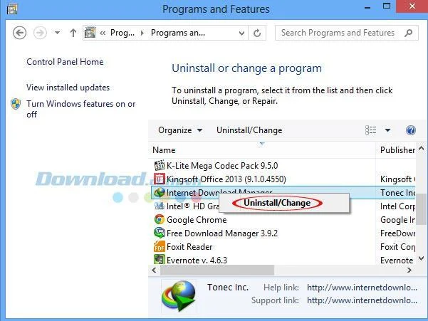 Istruzioni per rimuovere completamente Internet Download Manager