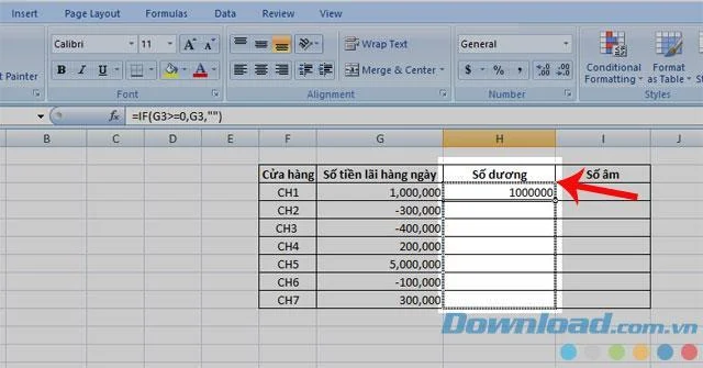 Istruzioni per la separazione di numeri negativi e positivi in ​​Microsoft Excel