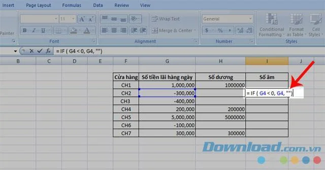 Istruzioni per la separazione di numeri negativi e positivi in ​​Microsoft Excel