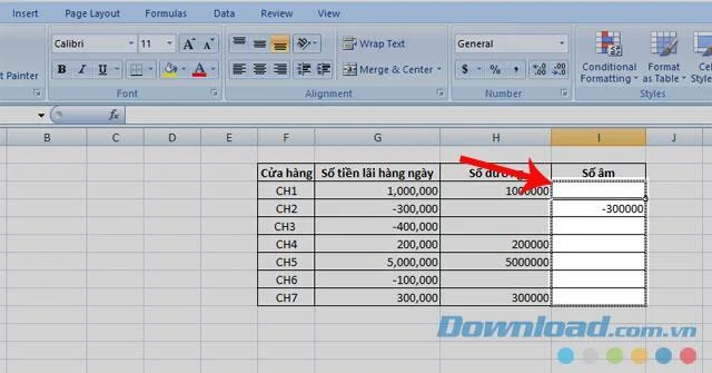 Istruzioni per la separazione di numeri negativi e positivi in ​​Microsoft Excel