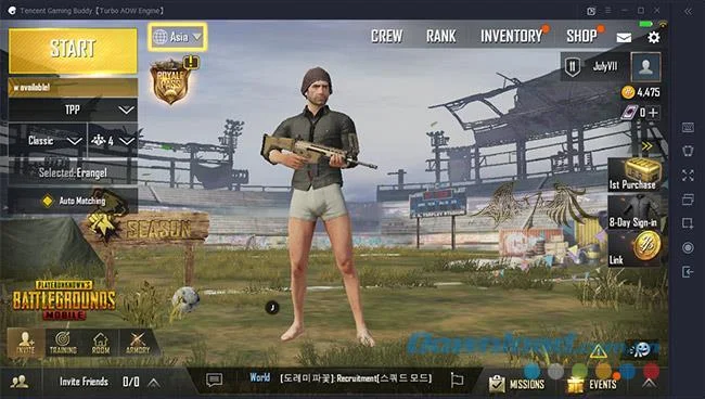 Configura la tastiera virtuale per giocare a PUBG Mobile su Tencent Gaming Buddy