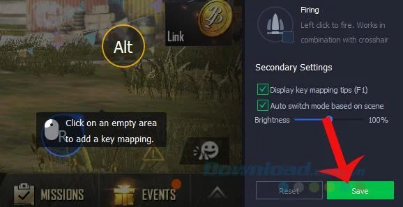 Configura la tastiera virtuale per giocare a PUBG Mobile su Tencent Gaming Buddy