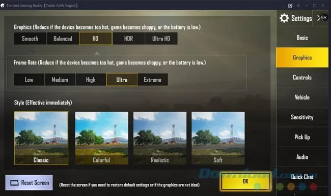 Configura la tastiera virtuale per giocare a PUBG Mobile su Tencent Gaming Buddy