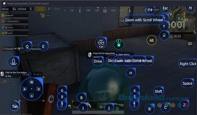 Configura la tastiera virtuale per giocare a PUBG Mobile su Tencent Gaming Buddy