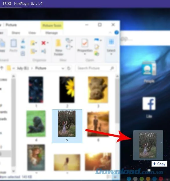 Copia i dati dal computer su Nox App Player