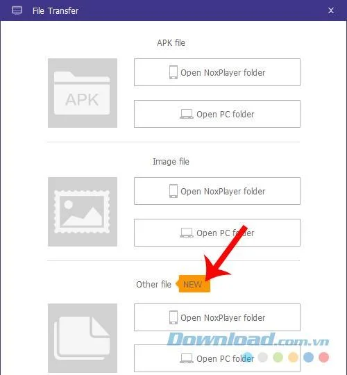 Copia i dati dal computer su Nox App Player