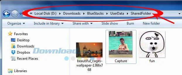 Come caricare foto e dati da un computer su BlueStacks
