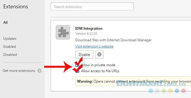 Come scaricare i dati su Opera utilizzando Internet Download Manager (IDM)